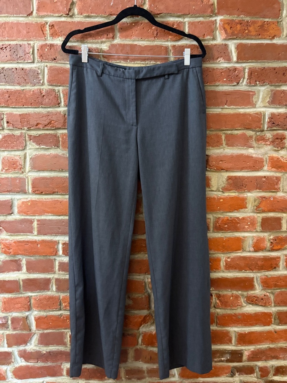 Zara Women's Charcoal Gray Straight-Leg Trousers